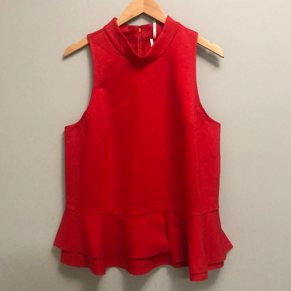 NWT Red Cressida Mock Anthropologie top size XL
